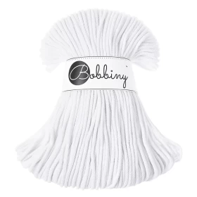 Bobbiny فاخر مكرمية Cord خيط, White, 3 ملم