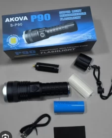 1200Lumens LED Flashlight Aluminum Torch USB Type C Long Range -Battery