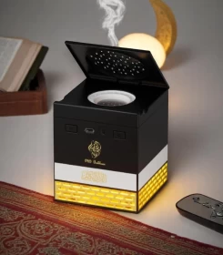 Multi-LED Light Rechargeable Incense Oud Burner with Full Quran Speaker – SQ-718