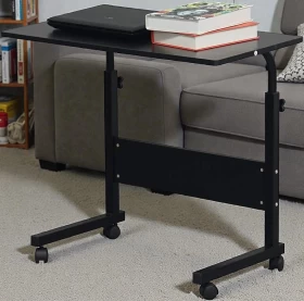 Adjustable Mobile Bedside Laptop Table with Wheels – 70CM | Black