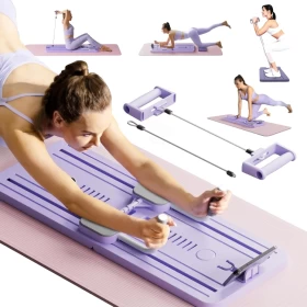 Foldable Pilates Reformer Board Set – Multifunction Automatic Rebound Wheel