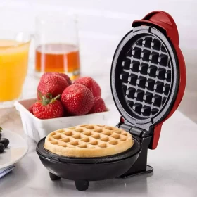 Mini Waffle Maker Machine – Electric for Waffles, Pancakes & Cookies