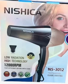 NISHICA NS-3012 Professional Hair Dryer – 1200W Powerful Styling