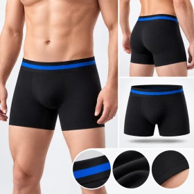 ZEROBODYS W051 Seamless Quick-Dry Hip Lift Compression Men's Boxers -Black