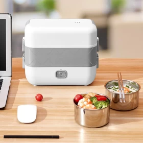 Electric Lunch Box Food Warmer – 2-Layer Heated Portable
