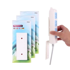 Power Strip Holder Fixator – No-Drill Wall Socket Sticker (3 Packs)