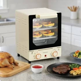Porodo Vertical Design Temp Glass Mini Oven – Bake, Grill & Toast