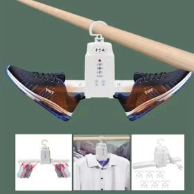 Foldable Clothes Dryer with Electric Shoe Drying Rack & Heater Hangers