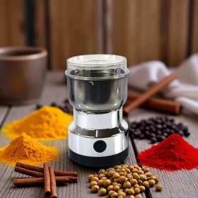 Electric Coffee and Spice Grinder with Lid -85g