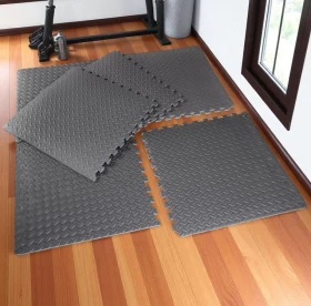 6 Psc Gray Foam Interlocking Floor Mats for Home -56.6cm