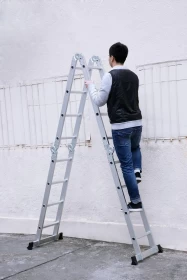 Multi-Purpose Multiple Position  Aluminum Folding Ladder