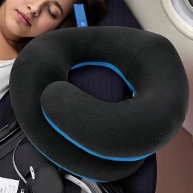 Soft Microfiber Neck Pillow With Ergonomic Travel Support