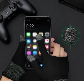 Gaming Gloves for Mobile Touchscreen with Conductive Fingertips -1Pair