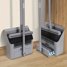 3-in-1 Broom, Scrubbing Brush & Dustpan Set – Compact Cleaning Trio