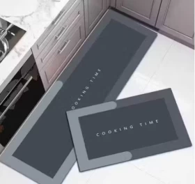 2 Pcs Kitchen Rugs & Mats Set  Anti-Fatigue Washable Non-Slip Blue