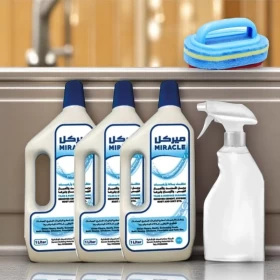 Miracle Tiles & Surface Cleaner – 3x1L + Spray Bottle + Scrubber Set