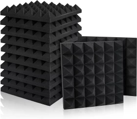 6 Pack Soundproof Premium Acoustic Foam Panels for Recording-Pyramid-30x30cm