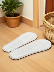 White Cotton Non-Slip Disposable Slippers for Guests -5 Pair