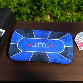 Non Slip Rubber Card Game Table Mat With Carrying Bag -55x120cm