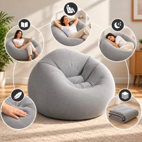 Inflatable bean bag chair