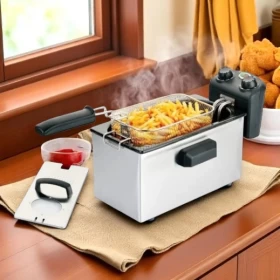 Sayona Electric Deep Fryer Stainless Steel Adjustable Thermostat 3L -2000W