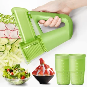 4-in-1 Electric Salad Shooter – Vegetable & Fruit Slicer, Shredder & Smoothie Maker (Green)