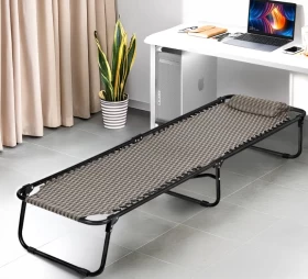 Folding Bed – Brown Portable & Comfortable Sleeping Solution