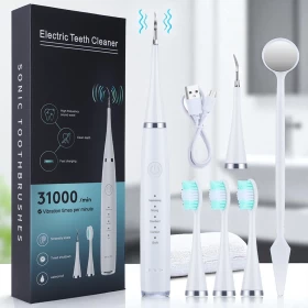 6 in 1 Electric Teeth Cleaner – Ultrasonic Dental Scaler, Teeth Whitening, Oral Care, USB Rechargeable