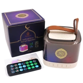 Mini Portable Quran Speaker SQ-805 – 16 Voices, 18 Languages, LED Lights & Remote