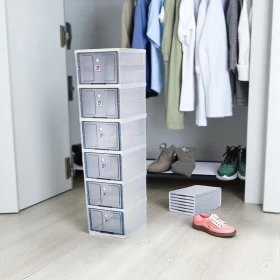 Shoe Rack with 6 Shelves & Collapsible Storage Bins