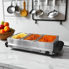 Sumo Electric Buffet Food Warmer Tray With 3 Compartments -300W