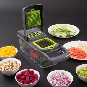 14 in 1 Multifunctional Vegetable Chopper Dicer Cutter with Container – 8 Blades