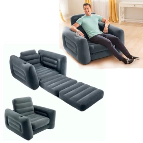 Inflatable Pull-Out Sofa Chair Sleeper that works as a Air Bed Mattress