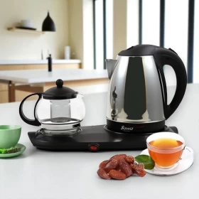 Tea Tray Set Electric Stainless Steel Kettle 3 in 1
