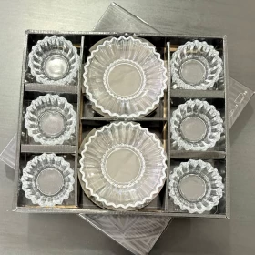 Luxury 12-Piece Crystal Bowl and Saucer Set | Elegant Design for Modern Table Settings Table Settings