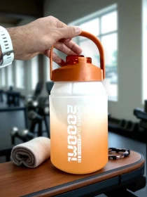 Leakproof Sports Water Bottle with Straw Handle -2L