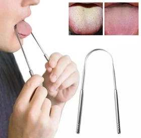 Stainless Steel Tongue Scraper for Oral Hygiene Cleaning