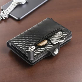 Leather Wallet for Men Pocket Card Holder-Black