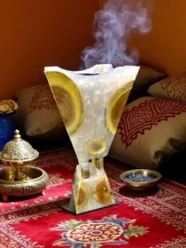 Luxury Resin Bakhoor Incense Burner Home Fragrance Decor -25cm