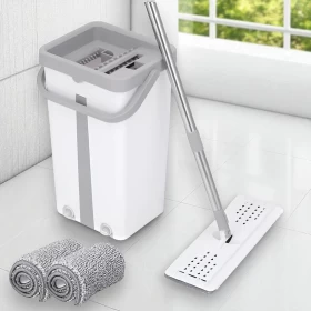 Magic Flat Cleaning Mop with Bucket 360 Rotation