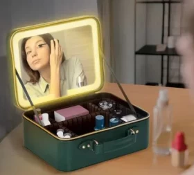 Porodo Lifestyle Travel Makeup Bag with Detachable LED Mirror