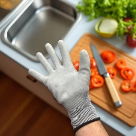 1 Pair Anti Cut Resistant Kitchen Safety Gloves Level 5 -Gray