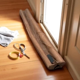 Standard Twin Draft Guard Door Window Insulator -84cm Light Brown