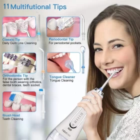 H2ofloss 300ml Cordless Water Flosser – USB Rechargeable Oral Irrigator