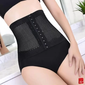 Waist Trainer Corset Belt for Slimming, Body Shaping-Black