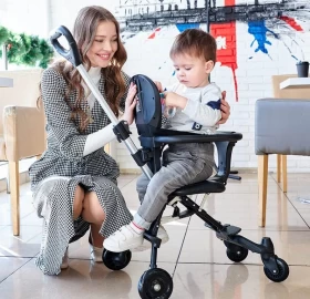 Baby Stroller, Foldable Four-wheeled