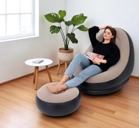 Inflatable Leisure Sofa Chair with Footstool