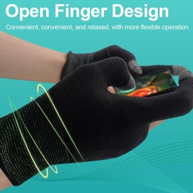 Gaming Gloves for Mobile Touchscreen with Conductive Fingertips -1Pair